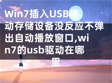 Win7插入U(xiǎn)SB移動(dòng)存儲(chǔ)設(shè)備沒反應(yīng)不彈出自動(dòng)播放窗口,win7的usb驅(qū)動(dòng)在哪里