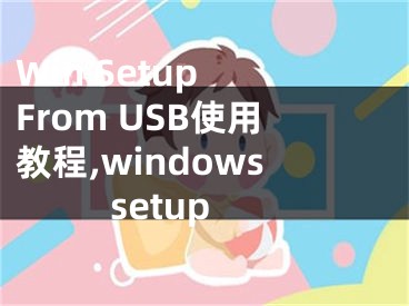 Win Setup From USB使用教程,windowssetup