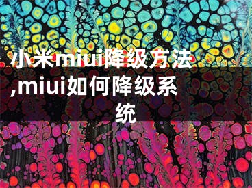 小米miui降級(jí)方法,miui如何降級(jí)系統(tǒng)