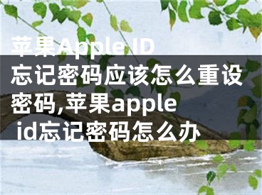 蘋果Apple ID忘記密碼應(yīng)該怎么重設(shè)密碼,蘋果apple id忘記密碼怎么辦