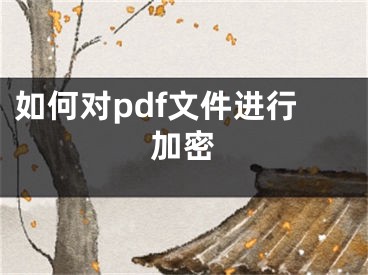 如何對pdf文件進行加密