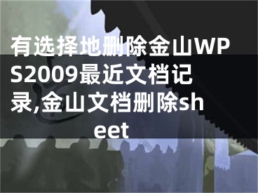 有選擇地刪除金山WPS2009最近文檔記錄,金山文檔刪除sheet