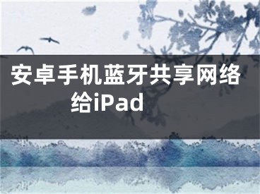 安卓手機(jī)藍(lán)牙共享網(wǎng)絡(luò)給iPad