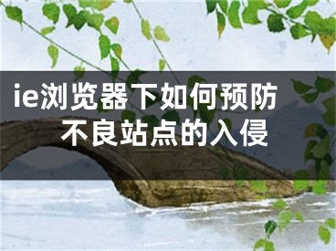 ie瀏覽器下如何預防不良站點的入侵