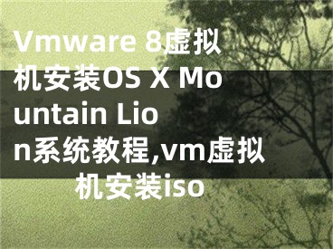 Vmware 8虛擬機安裝OS X Mountain Lion系統(tǒng)教程,vm虛擬機安裝iso