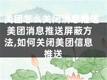 美團(tuán)怎么關(guān)閉消息推送 美團(tuán)消息推送屏蔽方法,如何關(guān)閉美團(tuán)信息推送