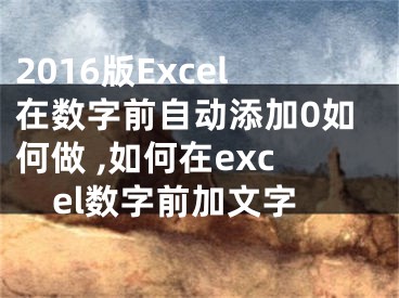 2016版Excel在數(shù)字前自動(dòng)添加0如何做 ,如何在excel數(shù)字前加文字