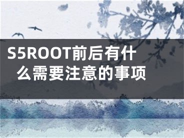 S5ROOT前后有什么需要注意的事項(xiàng) 