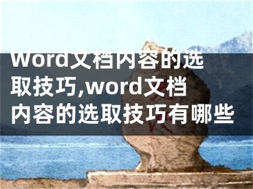 Word文檔內(nèi)容的選取技巧,word文檔內(nèi)容的選取技巧有哪些