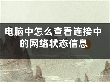 電腦中怎么查看連接中的網(wǎng)絡(luò)狀態(tài)信息