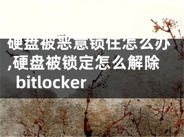 硬盤被惡意鎖住怎么辦,硬盤被鎖定怎么解除bitlocker