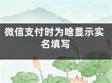 微信支付時(shí)為啥顯示實(shí)名填寫