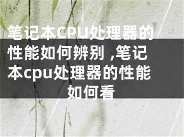 筆記本CPU處理器的性能如何辨別 ,筆記本cpu處理器的性能如何看