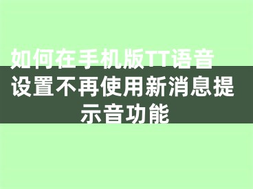 如何在手機(jī)版TT語音設(shè)置不再使用新消息提示音功能