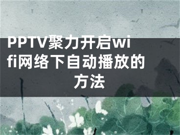 PPTV聚力開啟wifi網絡下自動播放的方法