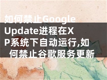 如何禁止GoogleUpdate進(jìn)程在XP系統(tǒng)下自動運(yùn)行,如何禁止谷歌服務(wù)更新