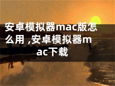 安卓模擬器mac版怎么用 ,安卓模擬器mac下載