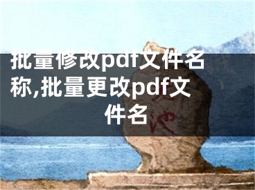 批量修改pdf文件名稱,批量更改pdf文件名