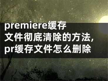 premiere緩存文件徹底清除的方法,pr緩存文件怎么刪除