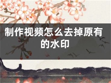 制作視頻怎么去掉原有的水印