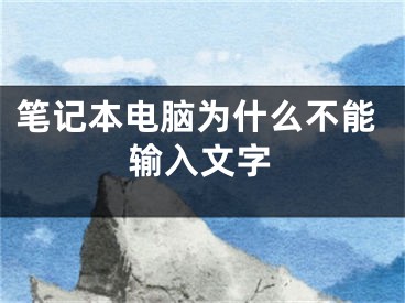 筆記本電腦為什么不能輸入文字