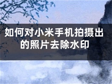 如何對小米手機拍攝出的照片去除水印