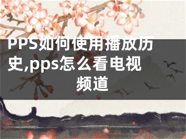 PPS如何使用播放歷史,pps怎么看電視頻道