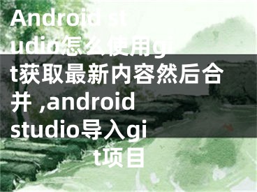 Android studio怎么使用git獲取最新內(nèi)容然后合并 ,androidstudio導(dǎo)入git項(xiàng)目