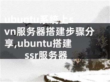 ubuntu系統(tǒng)上svn服務器搭建步驟分享,ubuntu搭建ssr服務器