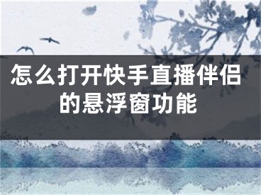 怎么打開(kāi)快手直播伴侶的懸浮窗功能