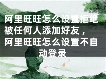 阿里旺旺怎么設(shè)置拒絕被任何人添加好友 ,阿里旺旺怎么設(shè)置不自動(dòng)登錄