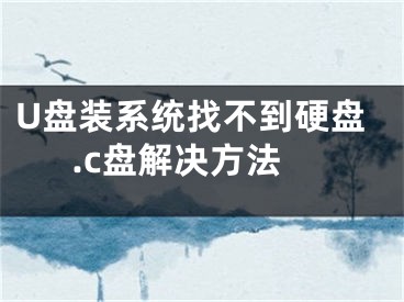 U盤裝系統(tǒng)找不到硬盤.c盤解決方法