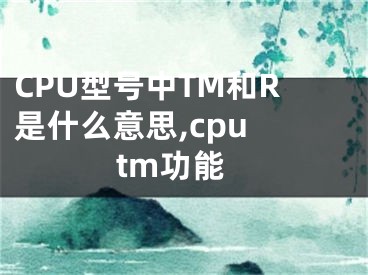 CPU型號中TM和R是什么意思,cpu tm功能