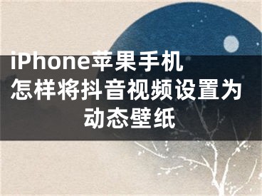 iPhone蘋果手機(jī)怎樣將抖音視頻設(shè)置為動(dòng)態(tài)壁紙