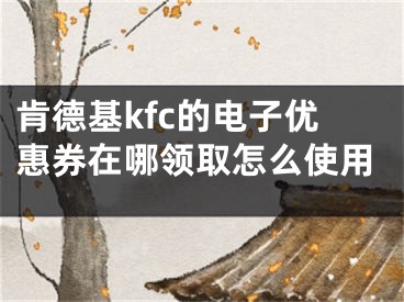 肯德基kfc的電子優(yōu)惠券在哪領(lǐng)取怎么使用