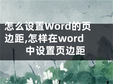 怎么設(shè)置Word的頁邊距,怎樣在word中設(shè)置頁邊距