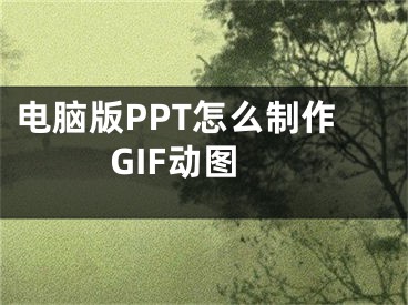 電腦版PPT怎么制作GIF動(dòng)圖