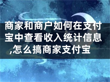 商家和商戶如何在支付寶中查看收入統(tǒng)計信息,怎么搞商家支付寶