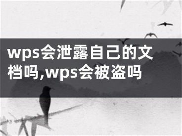 wps會(huì)泄露自己的文檔嗎,wps會(huì)被盜嗎