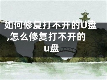 如何修復(fù)打不開(kāi)的U盤(pán) ,怎么修復(fù)打不開(kāi)的u盤(pán)