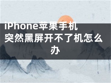 iPhone蘋果手機突然黑屏開不了機怎么辦