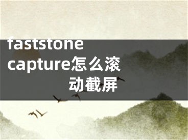 faststone capture怎么滾動截屏