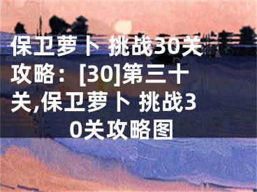 保衛(wèi)蘿卜 挑戰(zhàn)30關(guān)攻略：[30]第三十關(guān),保衛(wèi)蘿卜 挑戰(zhàn)30關(guān)攻略圖