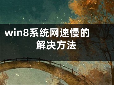 win8系統(tǒng)網(wǎng)速慢的解決方法