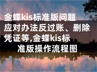 金蝶kis標(biāo)準(zhǔn)版問(wèn)題應(yīng)對(duì)辦法反過(guò)賬、刪除憑證等,金蝶kis標(biāo)準(zhǔn)版操作流程圖