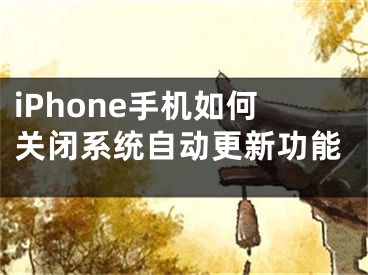 iPhone手機(jī)如何關(guān)閉系統(tǒng)自動(dòng)更新功能