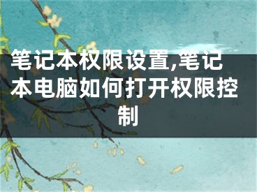 筆記本權(quán)限設(shè)置,筆記本電腦如何打開權(quán)限控制