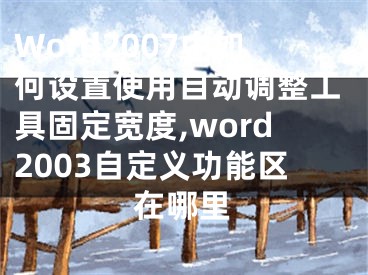 Word2007中如何設(shè)置使用自動(dòng)調(diào)整工具固定寬度,word2003自定義功能區(qū)在哪里