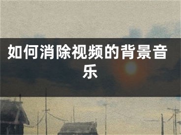 如何消除視頻的背景音樂(lè)