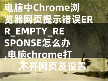 電腦中Chrome瀏覽器網(wǎng)頁提示錯(cuò)誤ERR_EMPTY_RESPONSE怎么辦 ,電腦chrome打不開網(wǎng)頁及設(shè)置